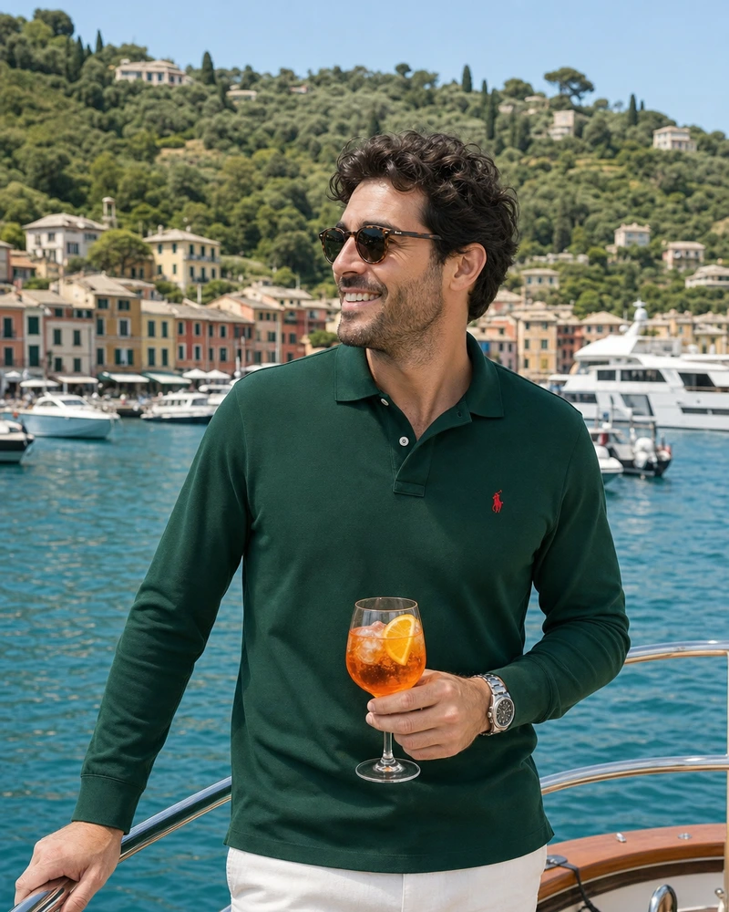 Kundenfoto von RALPH LAUREN HERREN LANGARM-PIQUÉ-POLOSHIRT — 2 KAUFEN, 5 ERHALTEN + GRATIS SCHAL (3)