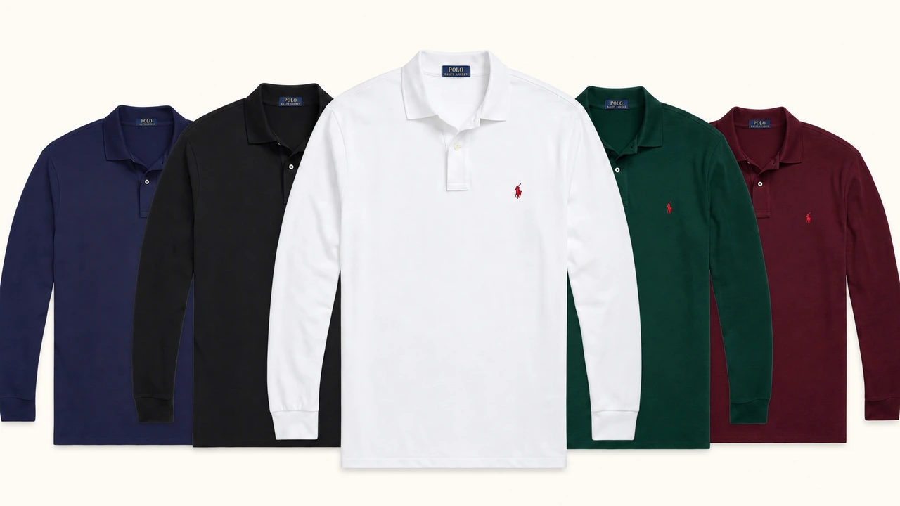 RALPH LAUREN HERREN LANGARM-PIQUÉ-POLOSHIRT — 2 KAUFEN, 5 ERHALTEN + GRATIS SCHAL